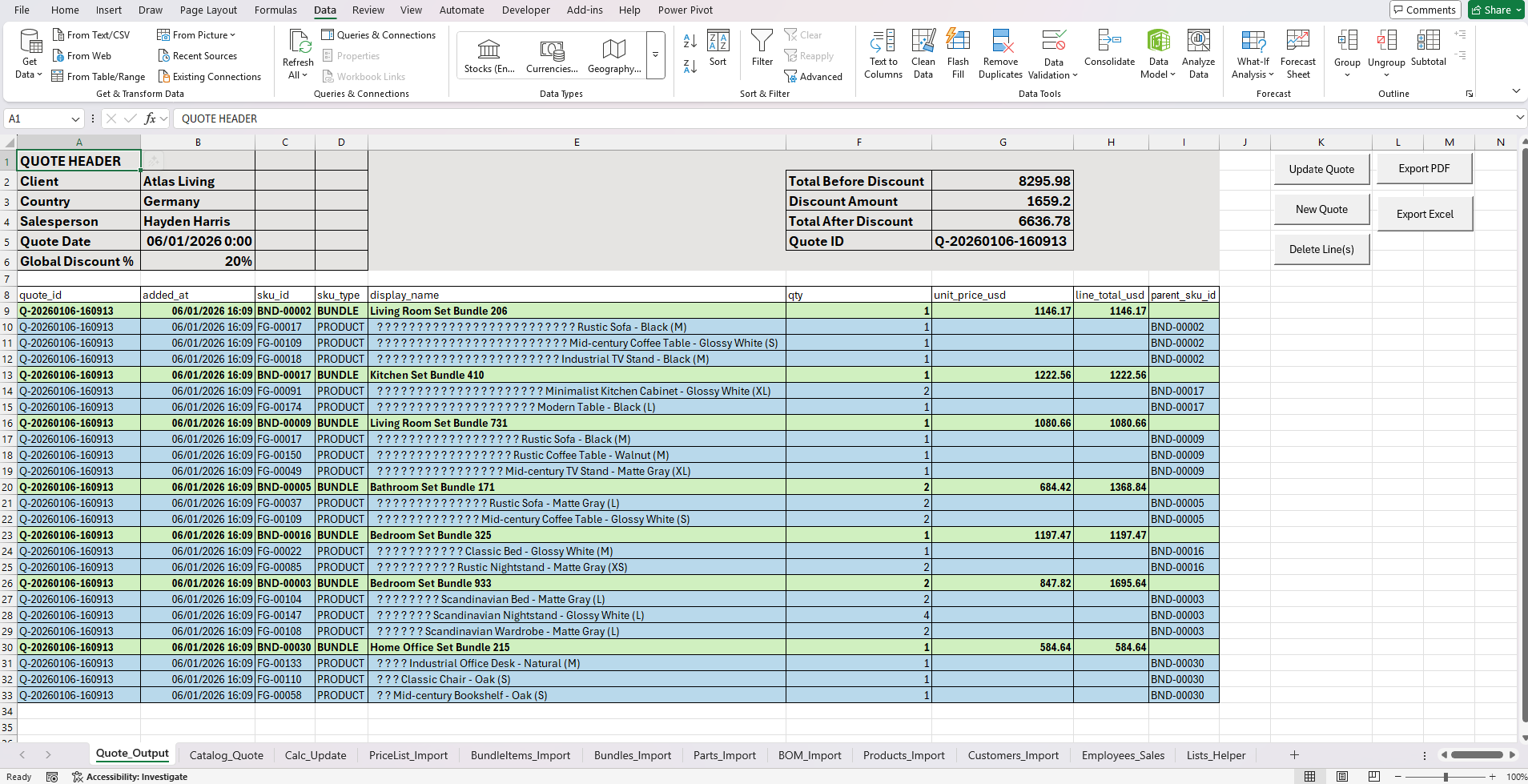 Dynamic Pricing & Quoting Tool preview